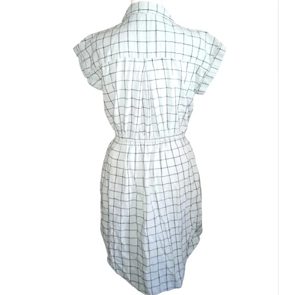 Japna 100% Cotton Sage Green Window Pane Grid Print Dress Size Small - Picture 6 of 7